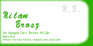milan brosz business card